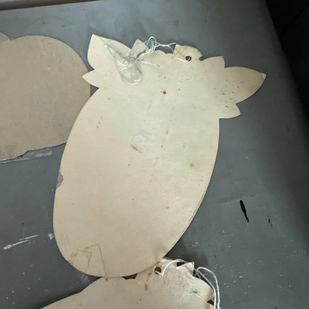 LOT 4 Vintage die cut pumpkin jack o lantern Halloween decoration paper ephemera